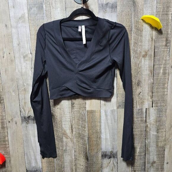 Free People FP Movement Black Twist Crop Top - Picture 1 of 5